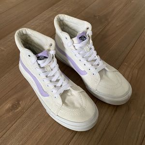 White and Purple Vans | High Rise Sneakers | Size 7.5 US